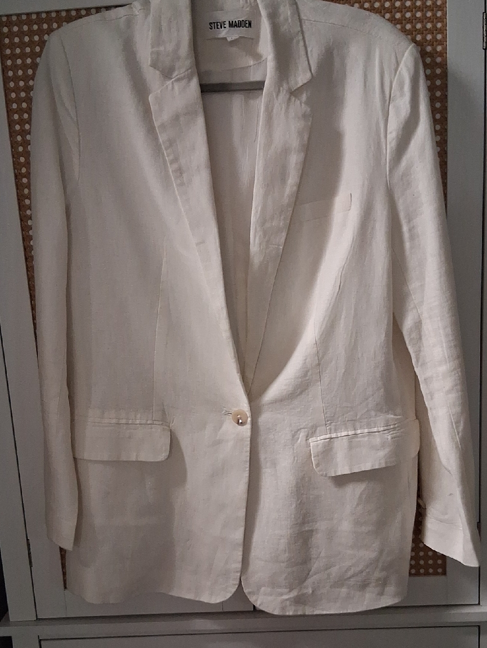 Steve Madden Cream Linen Blazer Jacket